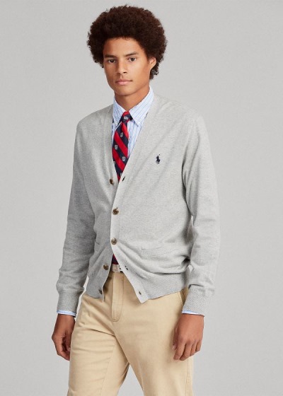 Men's Polo Ralph Lauren Cotton V-Neck Cardigan | 489601NUA